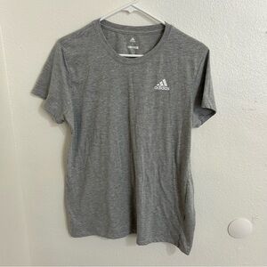 Adidas Shirt Womens XL Gray Regular Fit Crewneck Small Logo Athletic Tee Gym